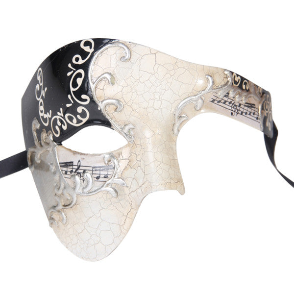 SILVER Series Phantom Of The Opera Half Face Masquerade Mask Vintage - Luxury Mask - 1
