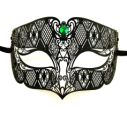 BLACK Series Diamond Design Laser Cut Venetian Masquerade Mask - Luxury Mask - 8
