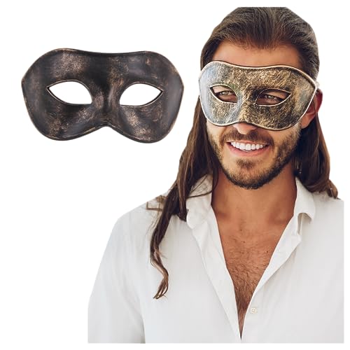 Masquerade Mask For Men Antique Look Mask for Halloween, Prom Party, Venetian Party, Mardi Gras, Carnival & Masquerade Ball