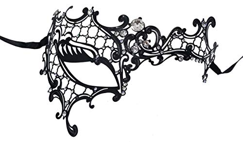 Masquerade Mask for Women with Rhinestones Metal