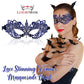 Blue Masquerade Mask For Women - Lace Masquerade Masks for Masquerade Party, Proms, Photo Shoot, Venetian Party, Mardi Gras, Halloween & Cosplay - Blue Color - Made in the USA