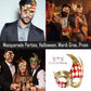 Luxury Mask® Masquerade Mask for Men Musical Checkered Vintage Design Mask for Mardi Gras, Prom and Masquerade Party