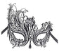 Metal Filigree Masquerade Mask for Women - Swan Style Mask with Rhinestones for Mardi Gras, Prom, Halloween & Venetian Party
