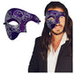 Half Face Masquerade Mask For Men Phantom Of The Opera Mask for Venetian Party, Mardi Gras, Halloween & Cosplay (One Size, Purple Silver Design)
