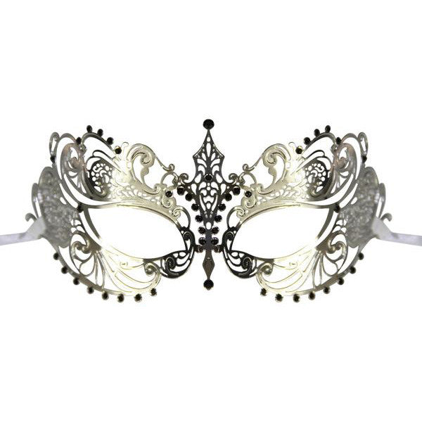 SILVER Series Laser Cut Metal Venetian Pretty Masquerade Mask - Luxury Mask - 1