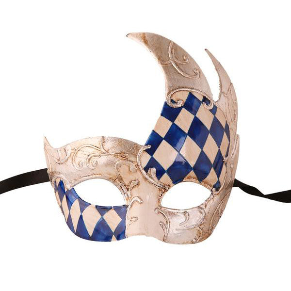 SILVER Series Men's Vintage Design Checkered Masquerade Mask - Luxury Mask - 1