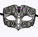 BLACK Series Diamond Design Laser Cut Venetian Masquerade Mask - Luxury Mask - 6