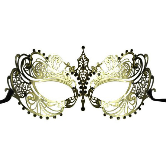 GOLD Series Laser Cut Metal Venetian Pretty Masquerade Mask - Luxury Mask - 1
