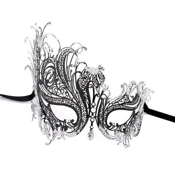 GLITTER Series Swan Metal Filigree Laser Cut - Womens Masquerade Mask