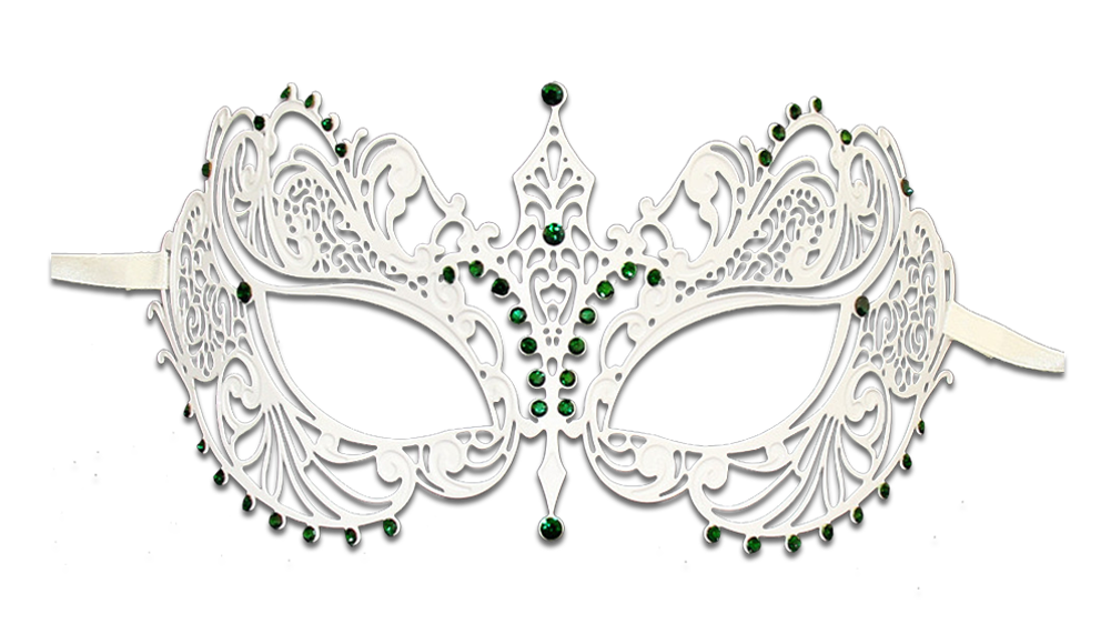 WHITE Series Laser Cut Metal Venetian Pretty Masquerade Mask - Luxury Mask - 6