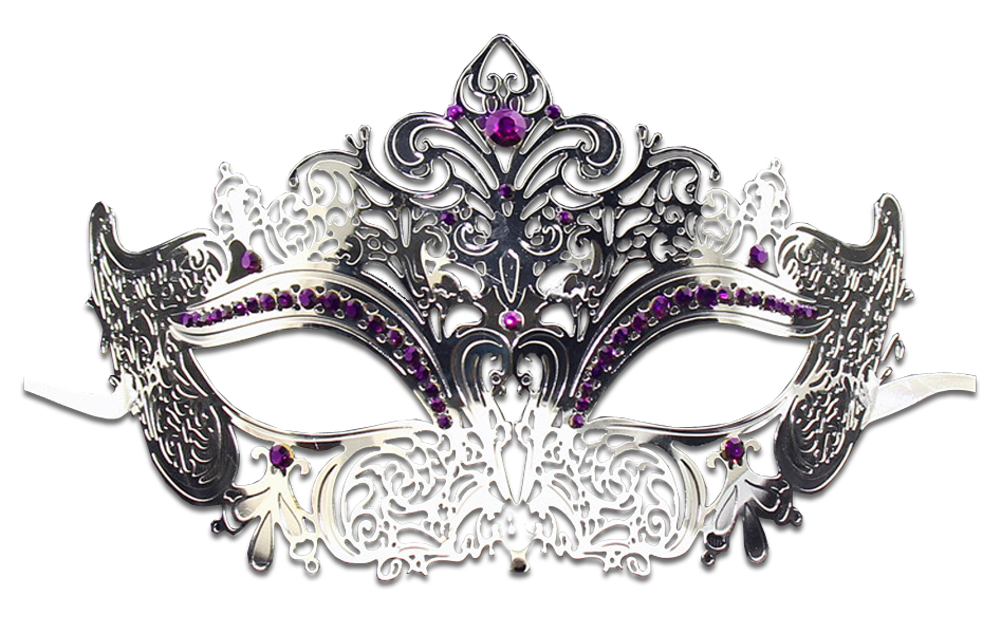 Silver Series Women's Laser Cut Metal Venetian Masquerade Crown Mask - Luxury Mask - 5