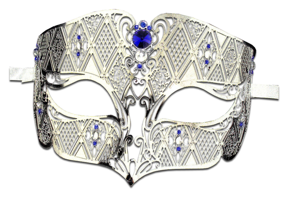 SILVER Series Diamond Design Laser Cut Venetian Masquerade Mask - Luxury Mask - 4