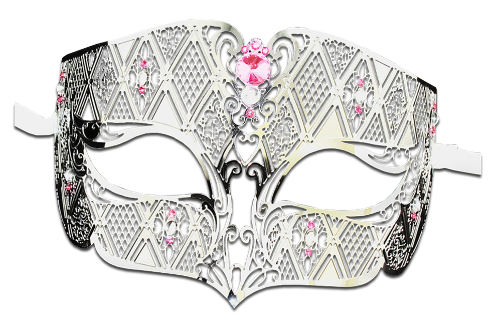 SILVER Series Diamond Design Laser Cut Venetian Masquerade Mask - Luxury Mask - 6