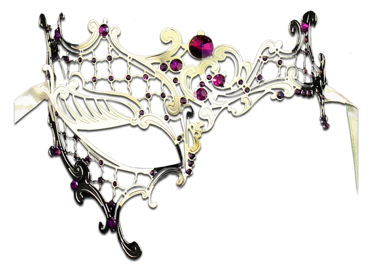SILVER Series Signature Phantom Of The Opera Venetian Mask - Luxury Mask - 7