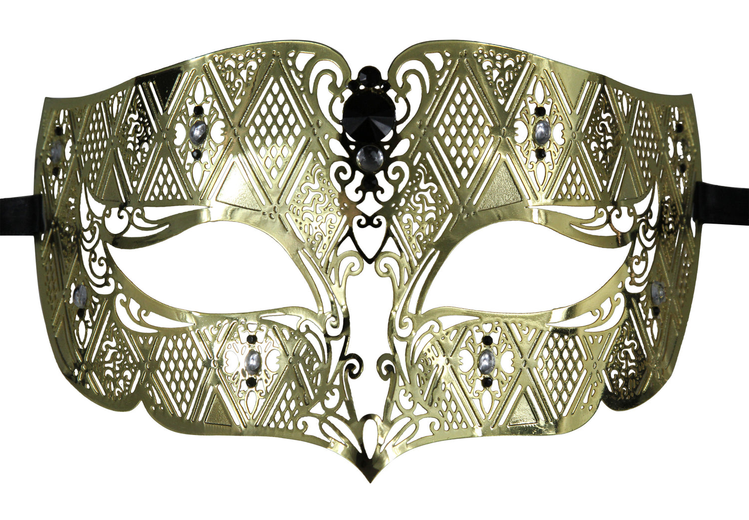 GOLD Series Diamond Design Laser Cut Venetian Masquerade Mask - Luxury Mask - 2