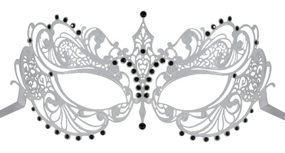 WHITE Series Laser Cut Metal Venetian Pretty Masquerade Mask - Luxury Mask - 7
