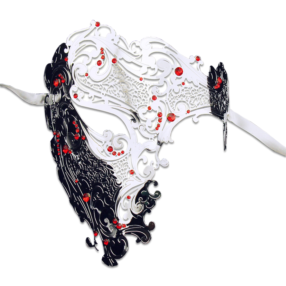 SILVER Series Signature Phantom Of The Opera Half Face Mask - Luxury Mask - 5