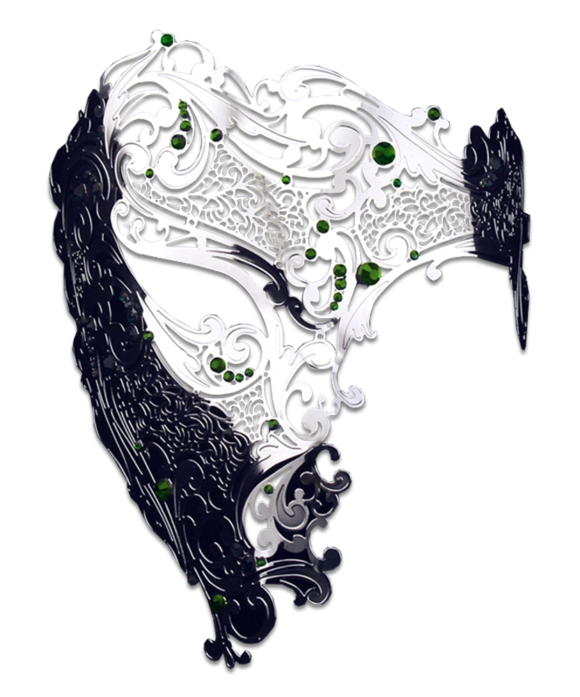 SILVER Series Signature Phantom Of The Opera Half Face Mask - Luxury Mask - 8