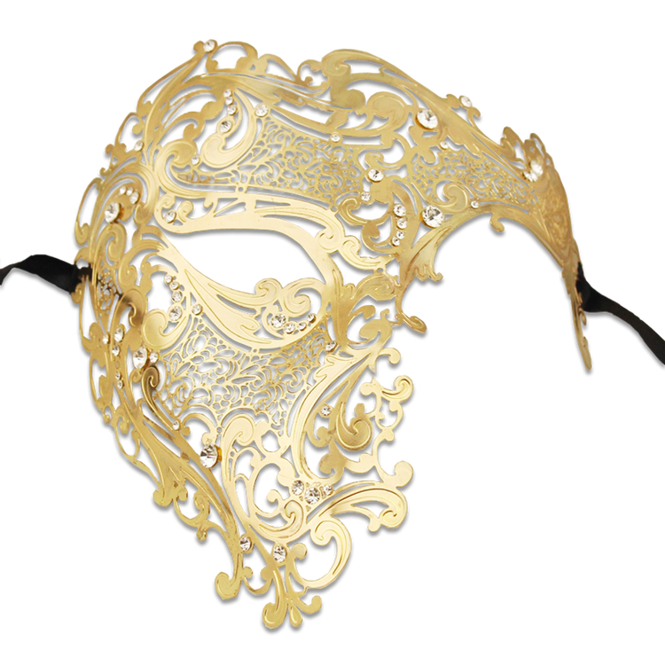 GOLD Series Signature Phantom Of The Opera Half Face Mask - Luxury Mask - 2