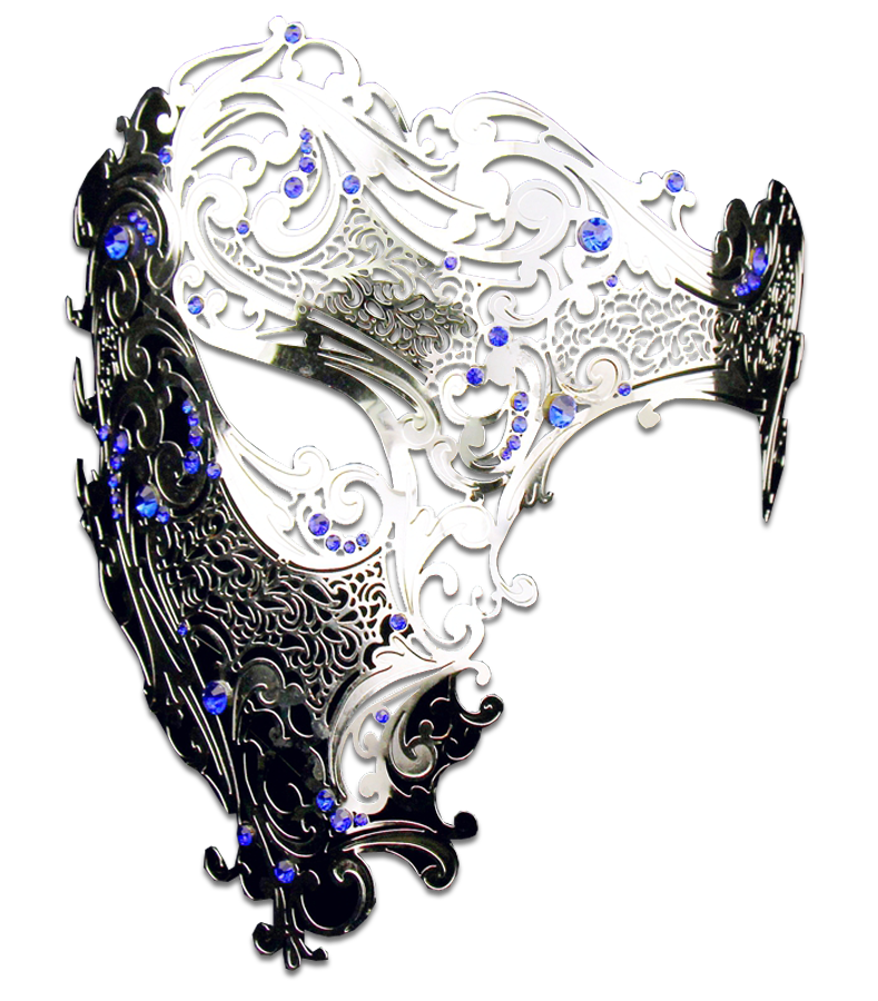 SILVER Series Signature Phantom Of The Opera Half Face Mask - Luxury Mask - 4