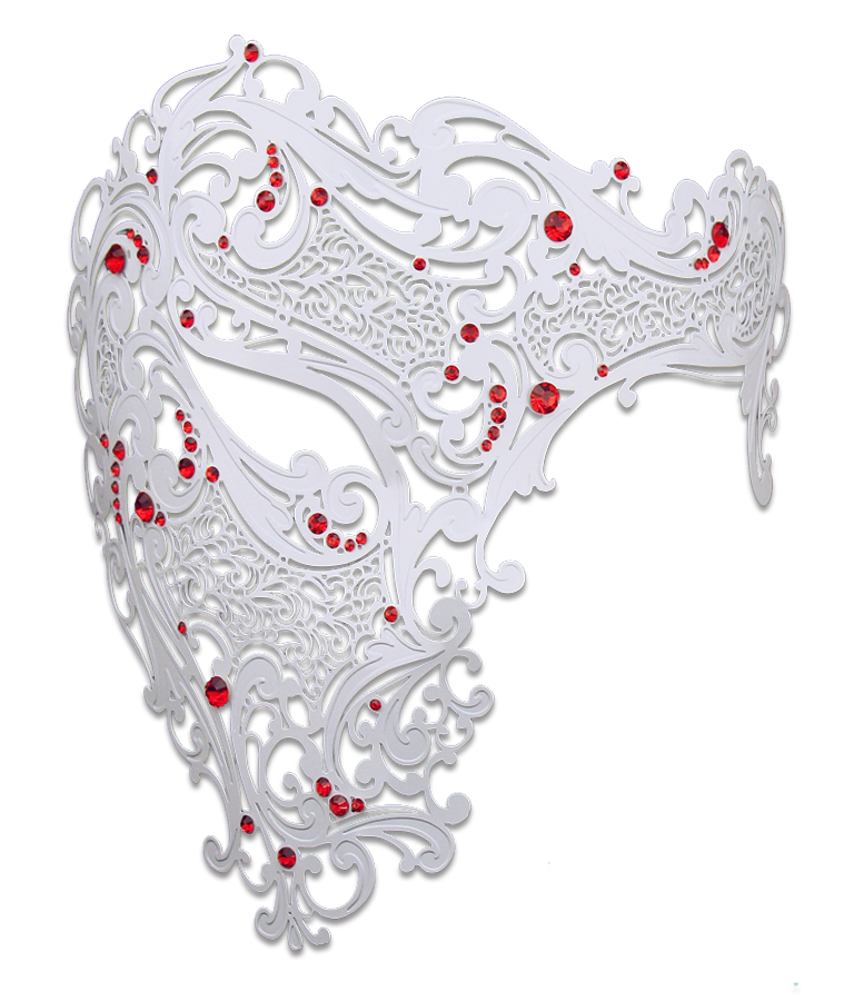 WHITE Series Signature Phantom Of The Opera Half Face Mask