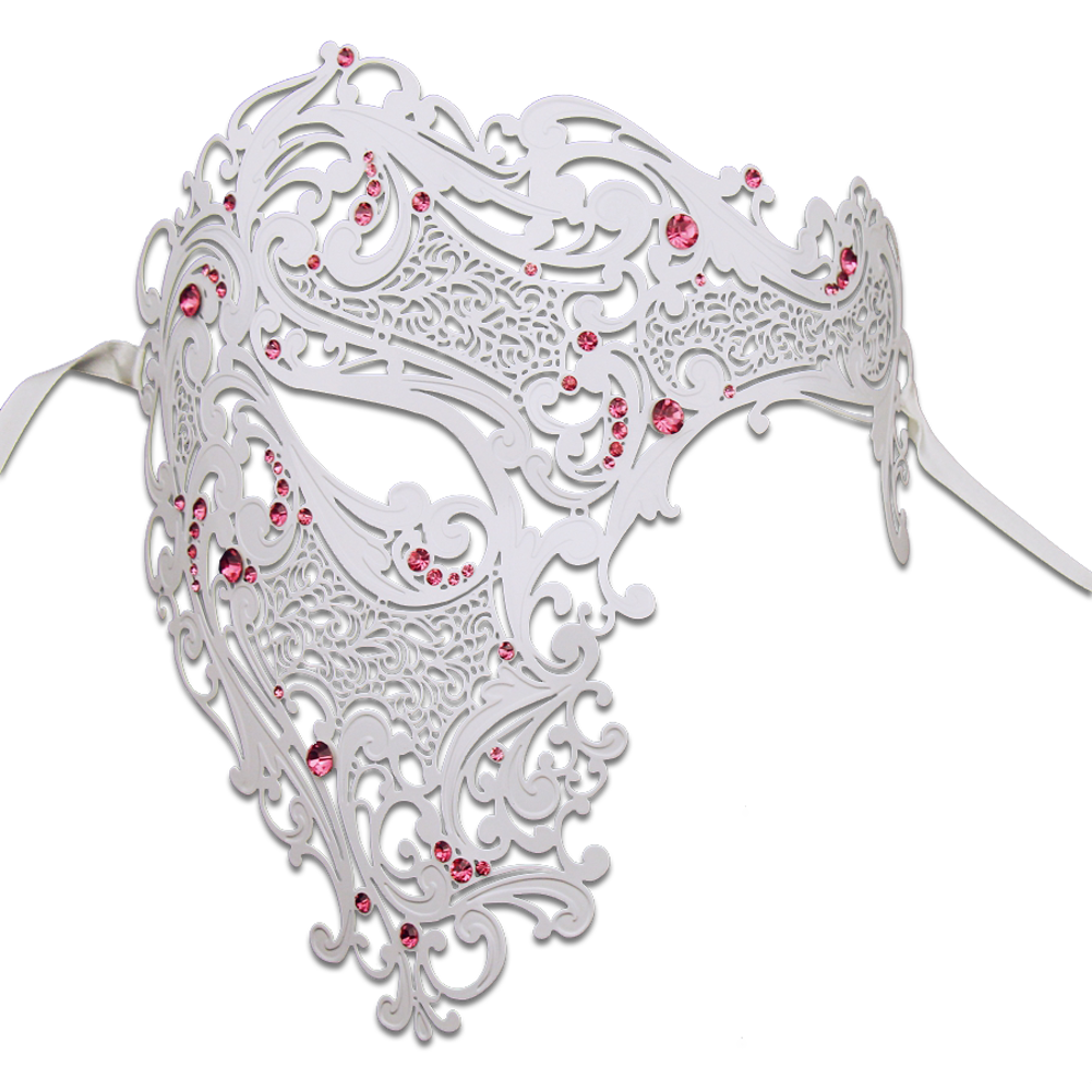 WHITE Series Signature Phantom Of The Opera Half Face Mask