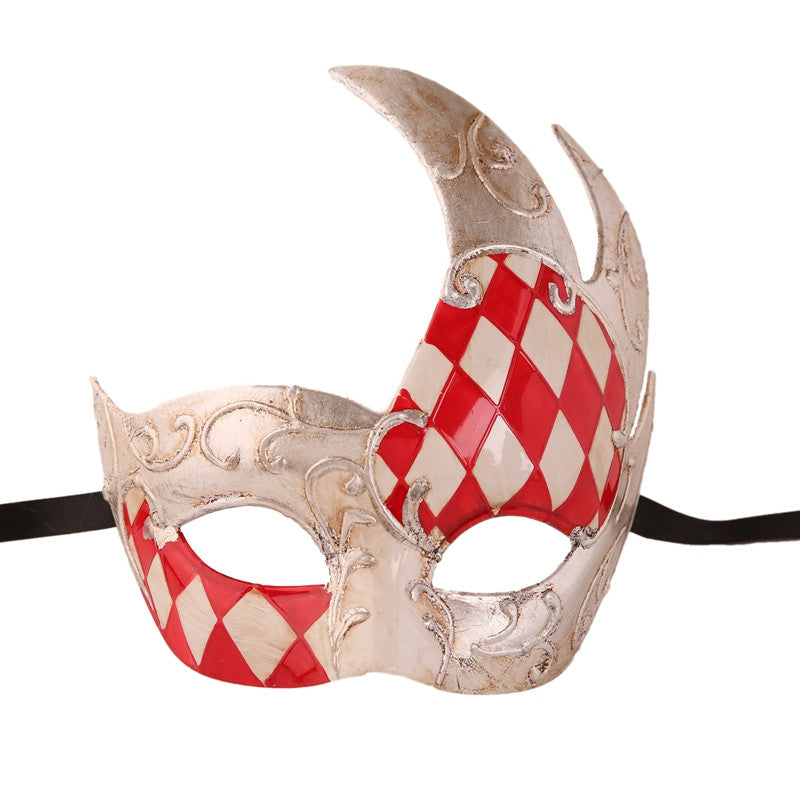 SILVER Series Men's Vintage Design Checkered Masquerade Mask - Luxury Mask - 4