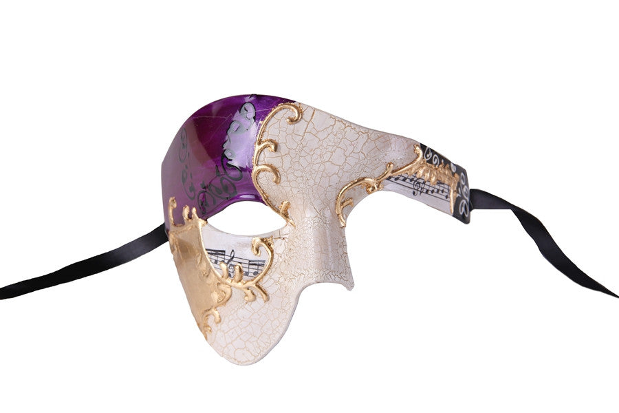 GOLD Series Phantom Of The Opera Half Face Masquerade Mask - Luxury Mask - 4
