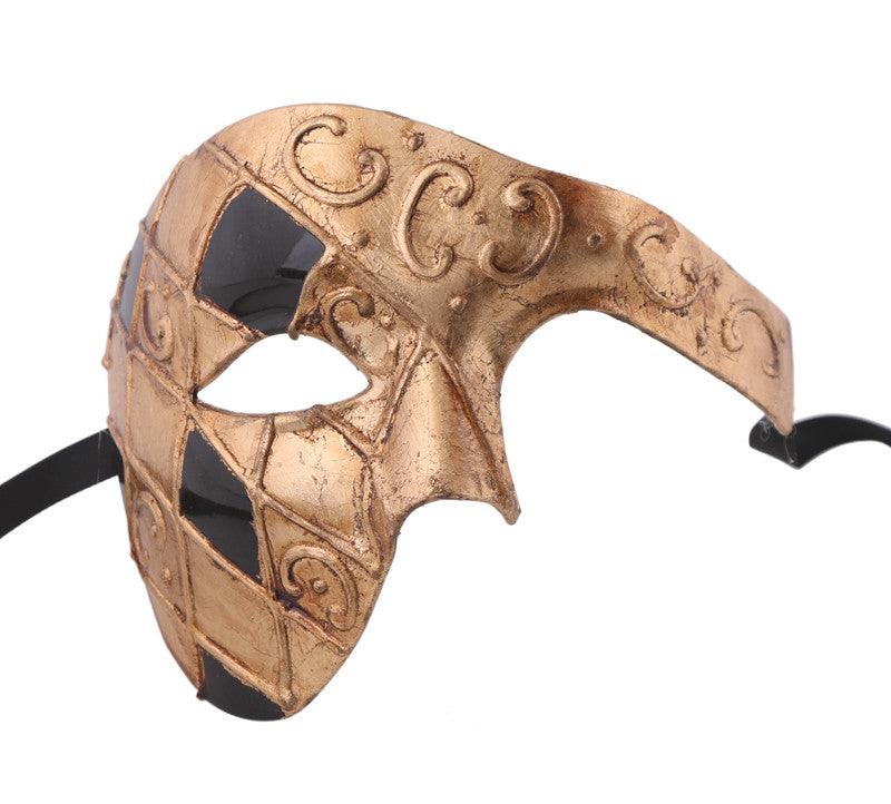 CHECKRED Series Vintage Phantom Of The Opera Half Face Masquerade Mask - Luxury Mask - 9