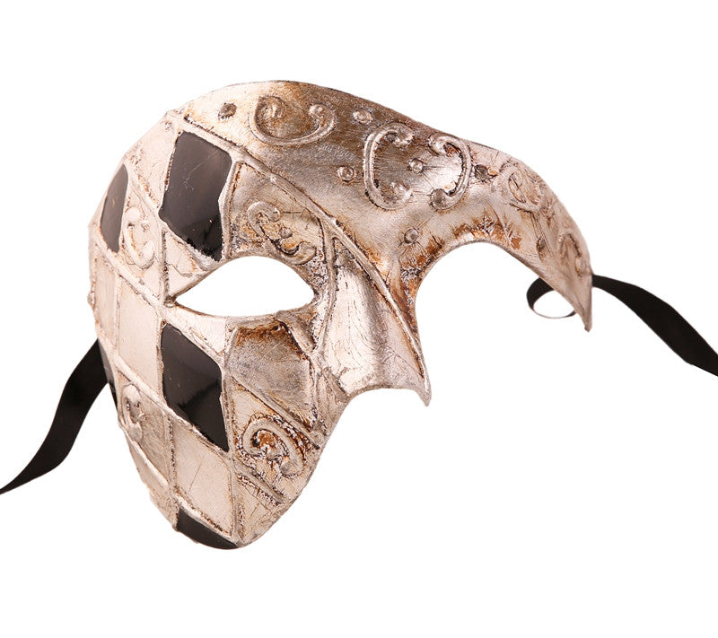 CHECKRED Series Vintage Phantom Of The Opera Half Face Masquerade Mask - Luxury Mask - 10