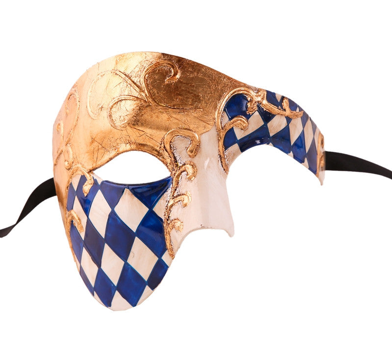 CHECKRED Series Vintage Phantom Of The Opera Half Face Masquerade Mask - Luxury Mask - 4
