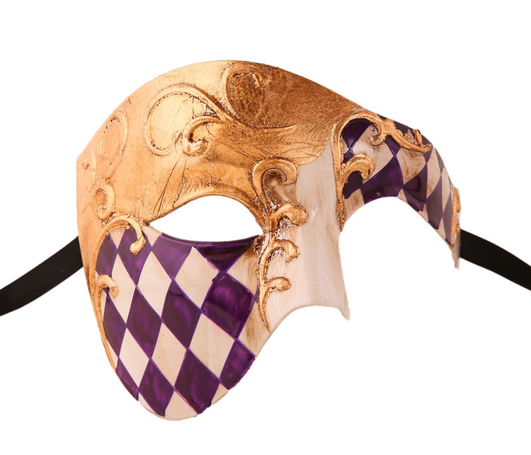 CHECKRED Series Vintage Phantom Of The Opera Half Face Masquerade Mask - Luxury Mask - 5