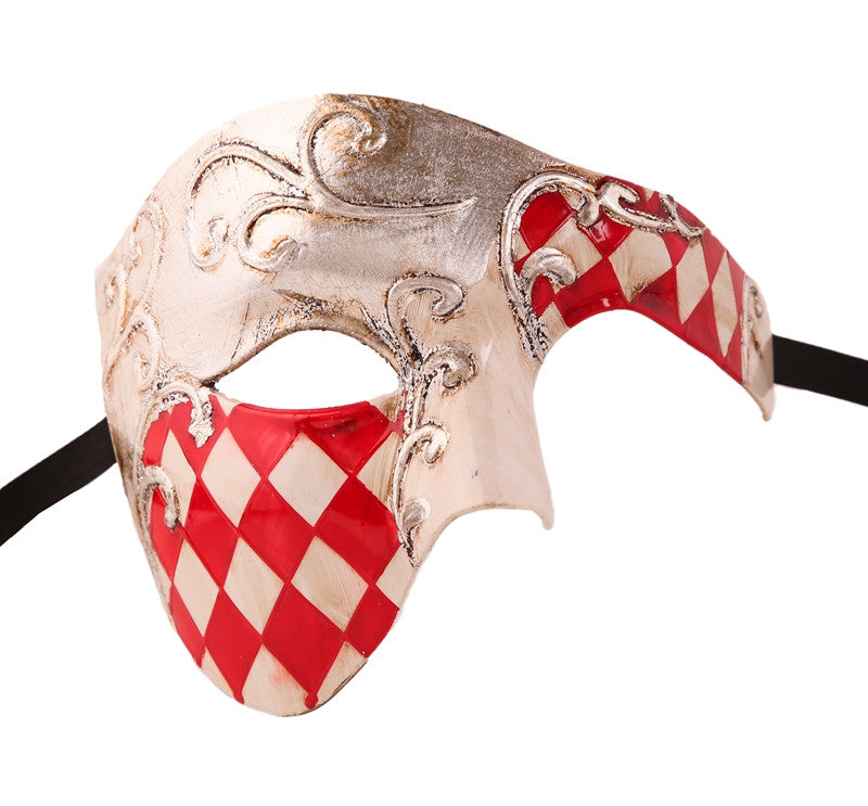 CHECKRED Series Vintage Phantom Of The Opera Half Face Masquerade Mask - Luxury Mask - 8