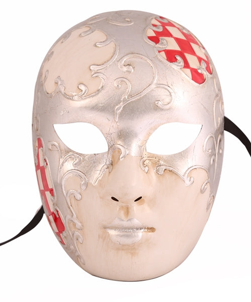 Luxury Mask Full Face Mask Red Silver