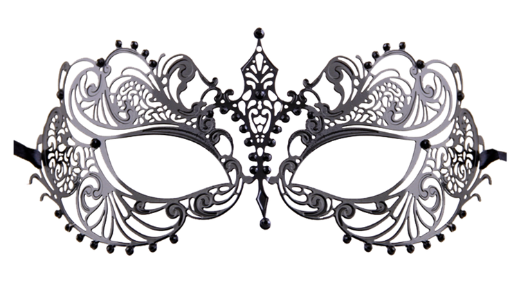 BLACK Series Laser Cut Metal Venetian Pretty Masquerade Mask - Luxury Mask - 7