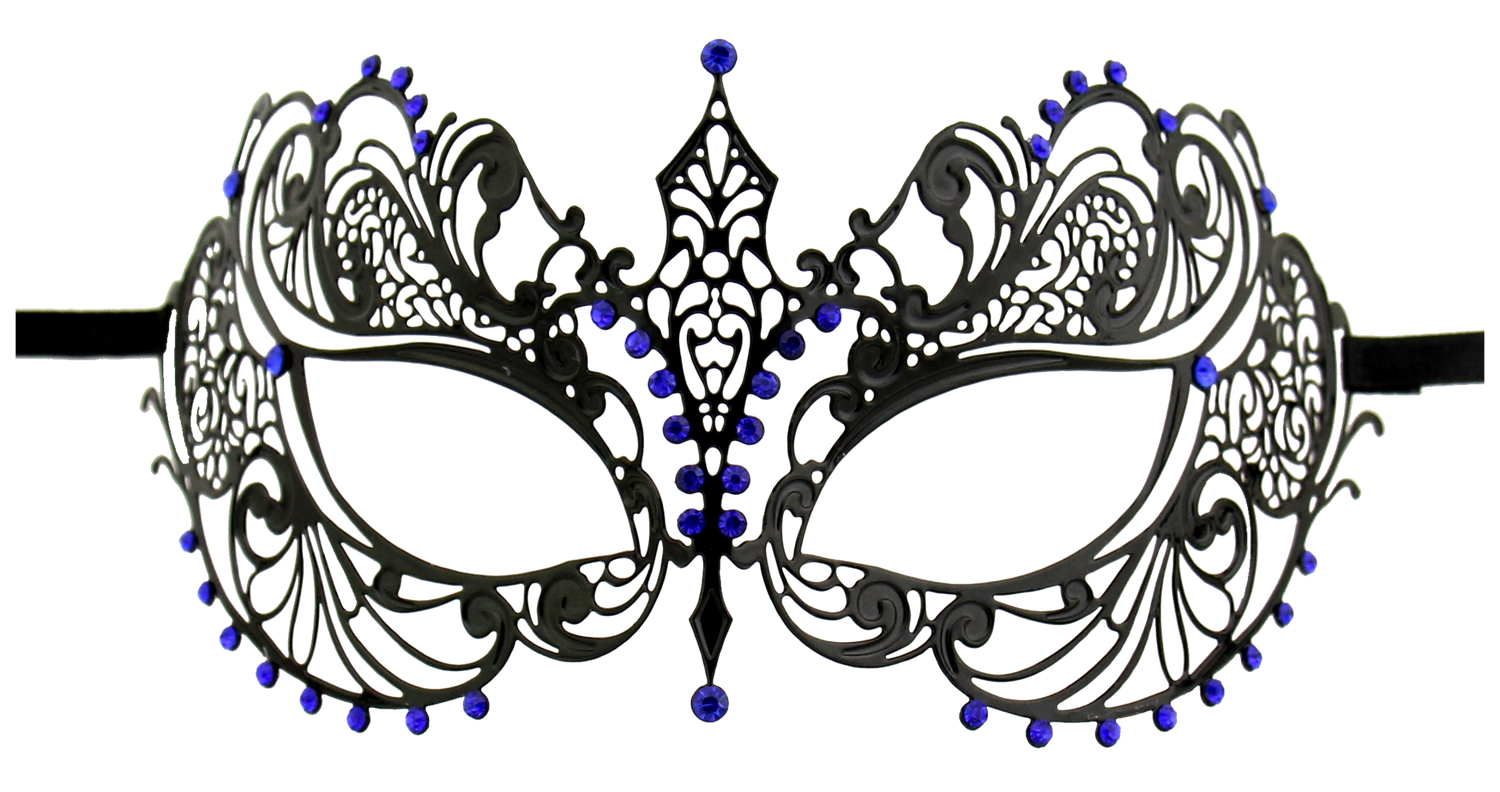 BLACK Series Laser Cut Metal Venetian Pretty Masquerade Mask - Luxury Mask - 3