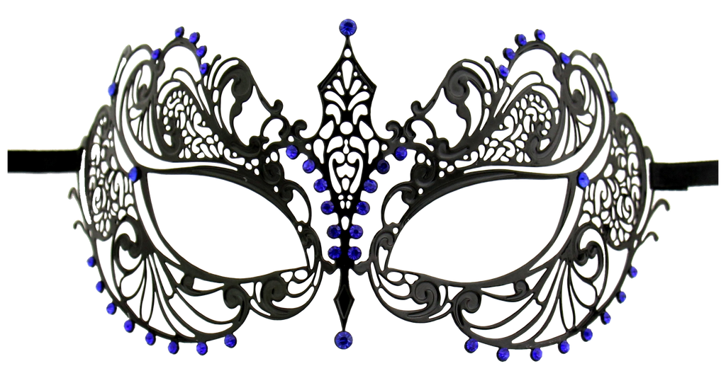 BLACK Series Laser Cut Metal Venetian Pretty Masquerade Mask - Luxury Mask - 3