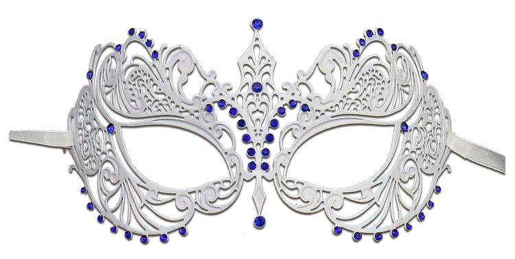 WHITE Series Laser Cut Metal Venetian Pretty Masquerade Mask - Luxury Mask - 3