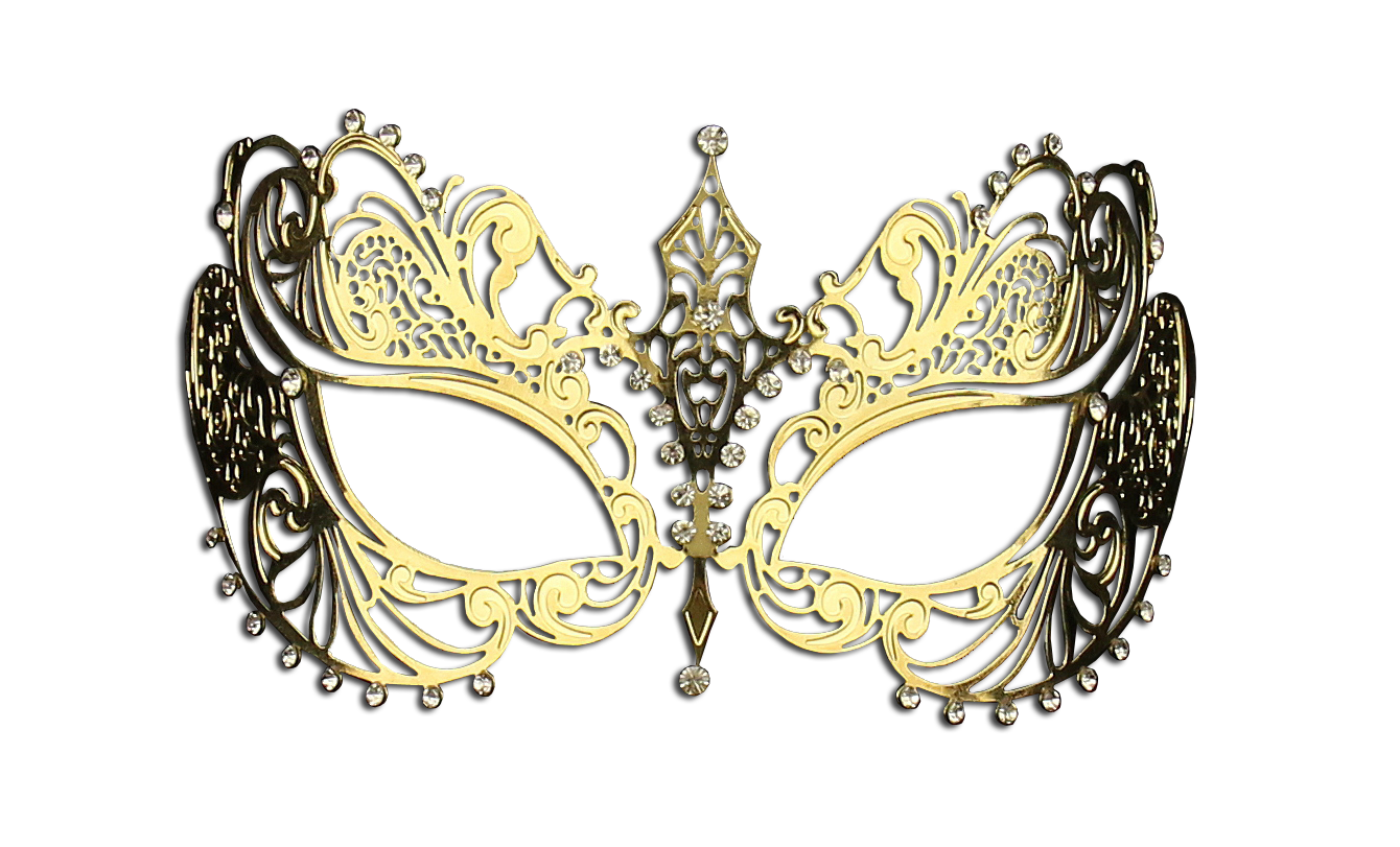 GOLD Series Laser Cut Metal Venetian Pretty Masquerade Mask - Luxury Mask - 2