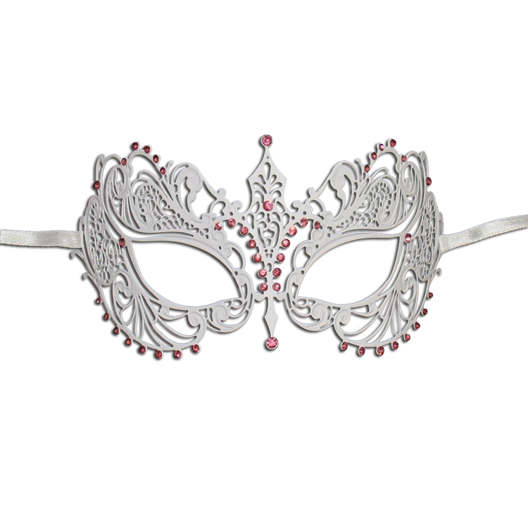 WHITE Series Laser Cut Metal Venetian Pretty Masquerade Mask - Luxury Mask - 4