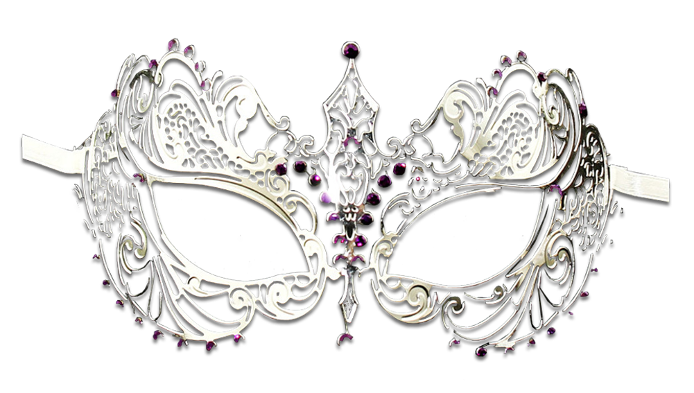 SILVER Series Laser Cut Metal Venetian Pretty Masquerade Mask - Luxury Mask - 5