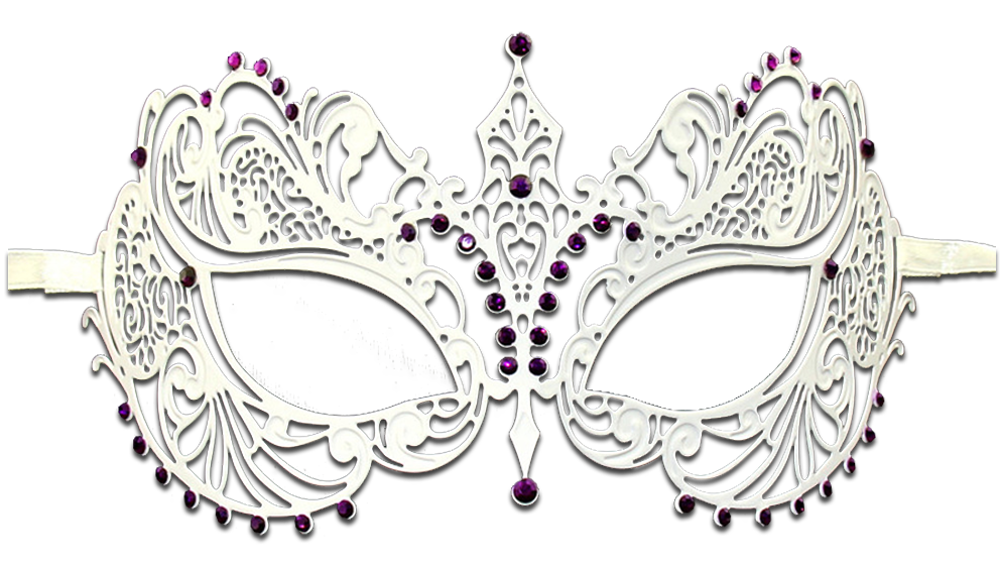 WHITE Series Laser Cut Metal Venetian Pretty Masquerade Mask - Luxury Mask - 5