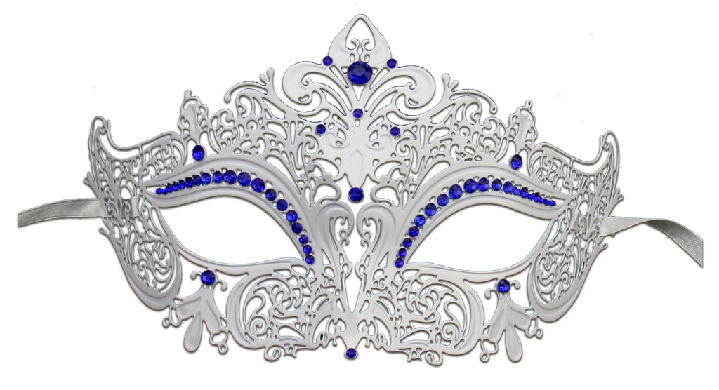 WHITE Series Women's Laser Cut Metal Venetian Masquerade Crown Mask - Luxury Mask - 4