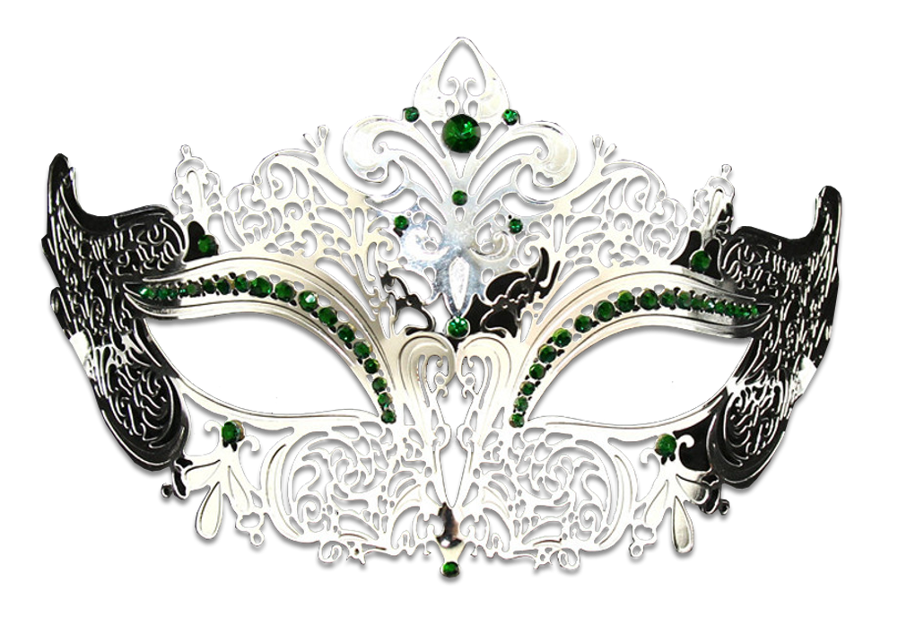 Silver Series Women's Laser Cut Metal Venetian Masquerade Crown Mask - Luxury Mask - 7