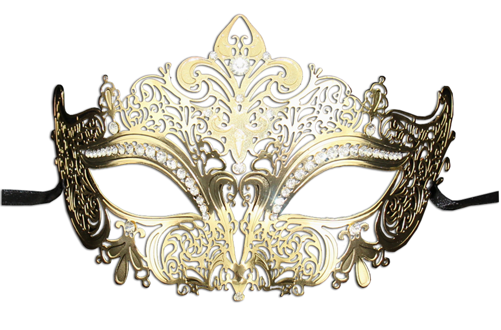 GOLD Series Women's Laser Cut Metal Venetian Masquerade Crown Mask - Luxury Mask - 2