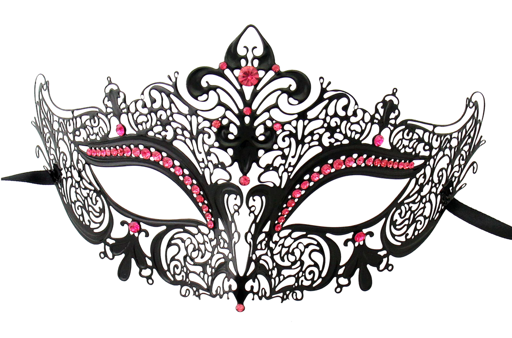 BLACK Series Women's Laser Cut Metal Venetian Masquerade Crown Mask - Luxury Mask - 6