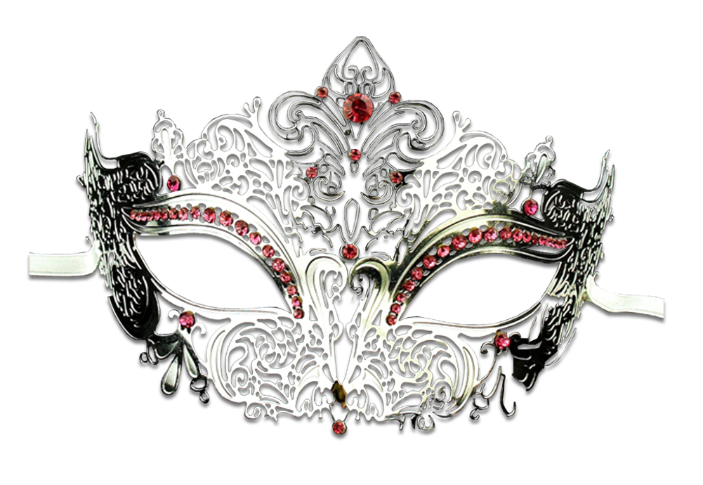 Silver Series Women's Laser Cut Metal Venetian Masquerade Crown Mask - Luxury Mask - 6