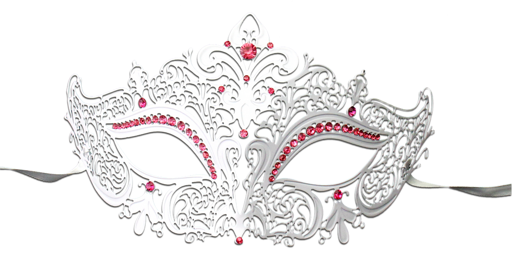WHITE Series Women's Laser Cut Metal Venetian Masquerade Crown Mask - Luxury Mask - 5