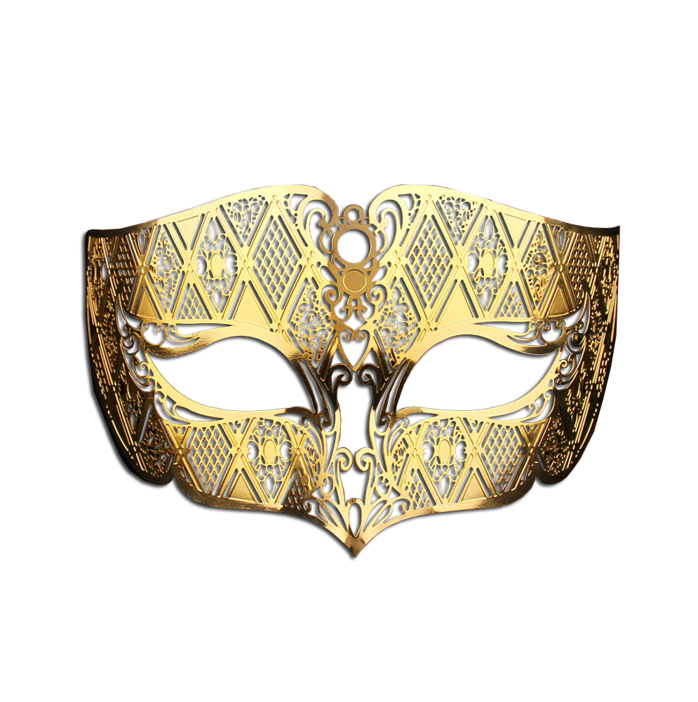 GOLD Series Diamond Design Laser Cut Venetian Masquerade Mask - Luxury Mask - 5