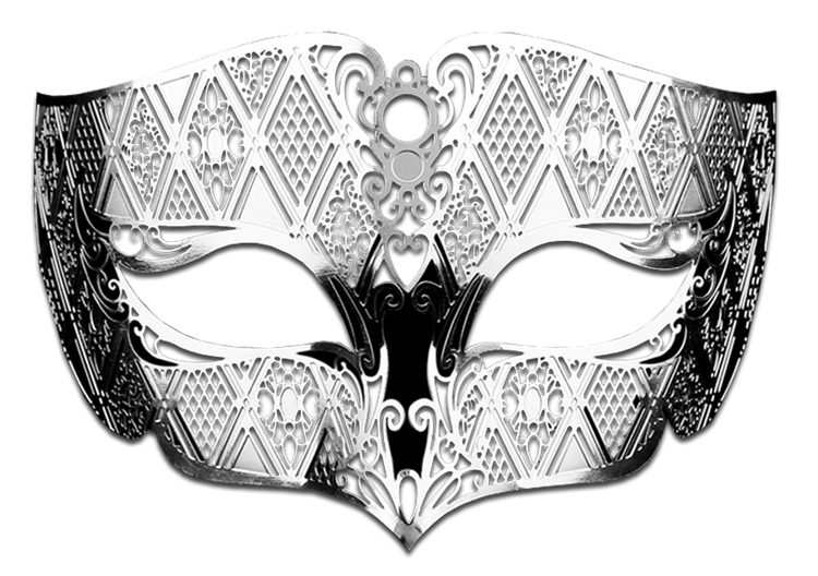 SILVER Series Diamond Design Laser Cut Venetian Masquerade Mask - Luxury Mask - 5